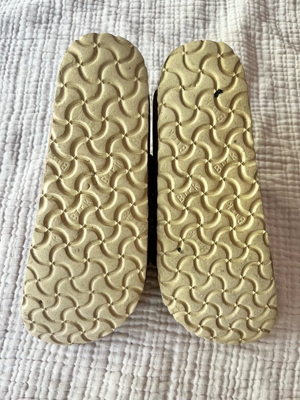 Birkenstock Tan Brown Large Gold Buckle Arizona Leather Sandals 37 - Picture 8 of 10
